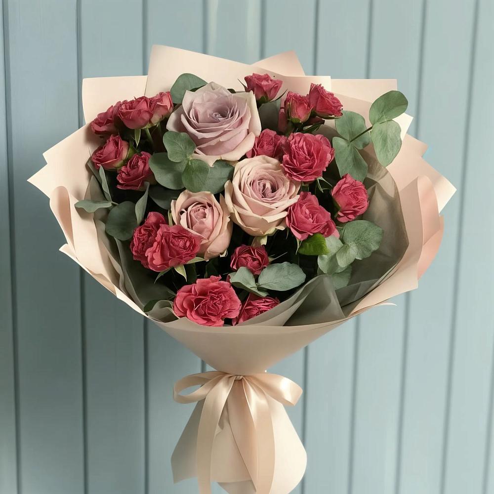 Букет цветов из: Гвоздики и Розы в Янкуле