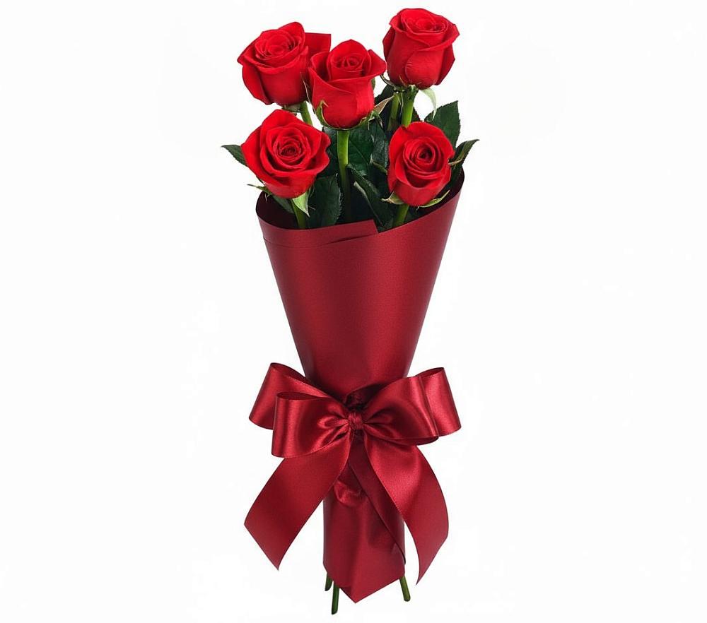 Букет 5 Красных роз Эдлесс Лав в Янкуле