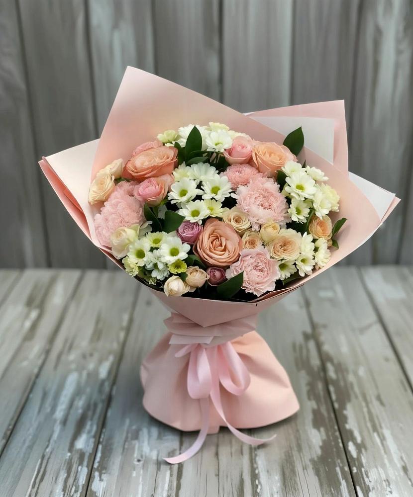 Букет цветов из: Гвоздики, Розы и Хризантемы в Янкуле