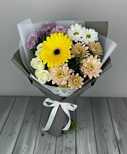Букет цветов из:  Розы, Герберы и Хризантемы #REPLACE_PRED# Янкуле