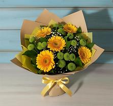 Букет цветов из:  Герберы и Хризантемы в Янкуле