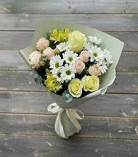 Букет цветов из:  Альстромерии, Розы и Хризантемы в Янкуле